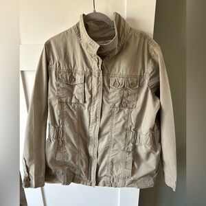 Old Navy Jacket Womens XXL Utility Full Zip Long Sleeve Khaki